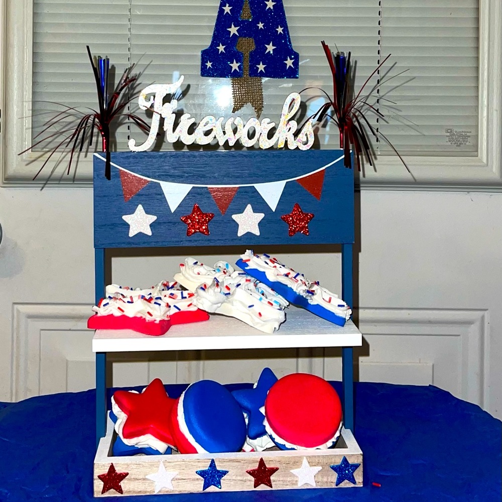 Set of 7 Patriotic fake cookies and whoopie pies